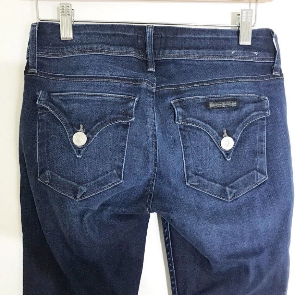 HUDSON Womens Blue Double Button Closure Collin Skinny Crop Jeans Size 26